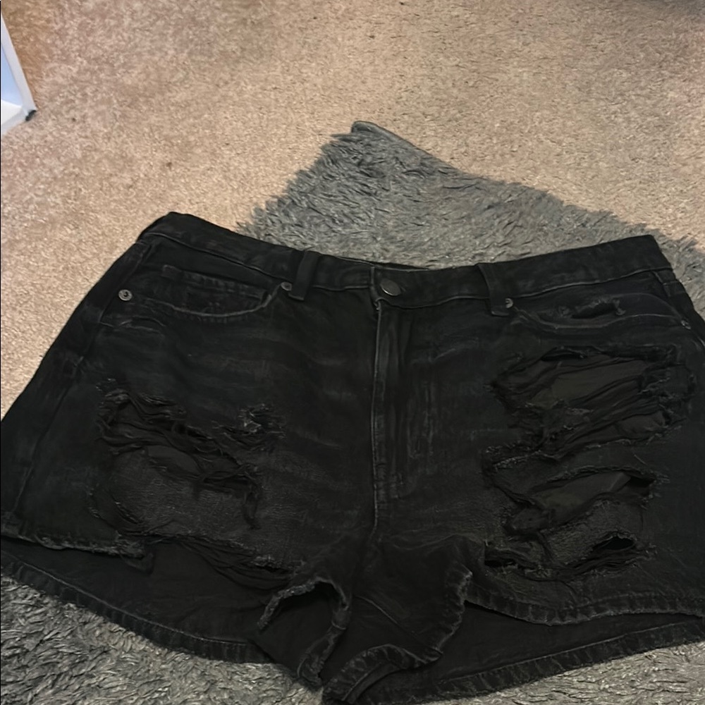 Women's Black Distressed Shorts American eagle